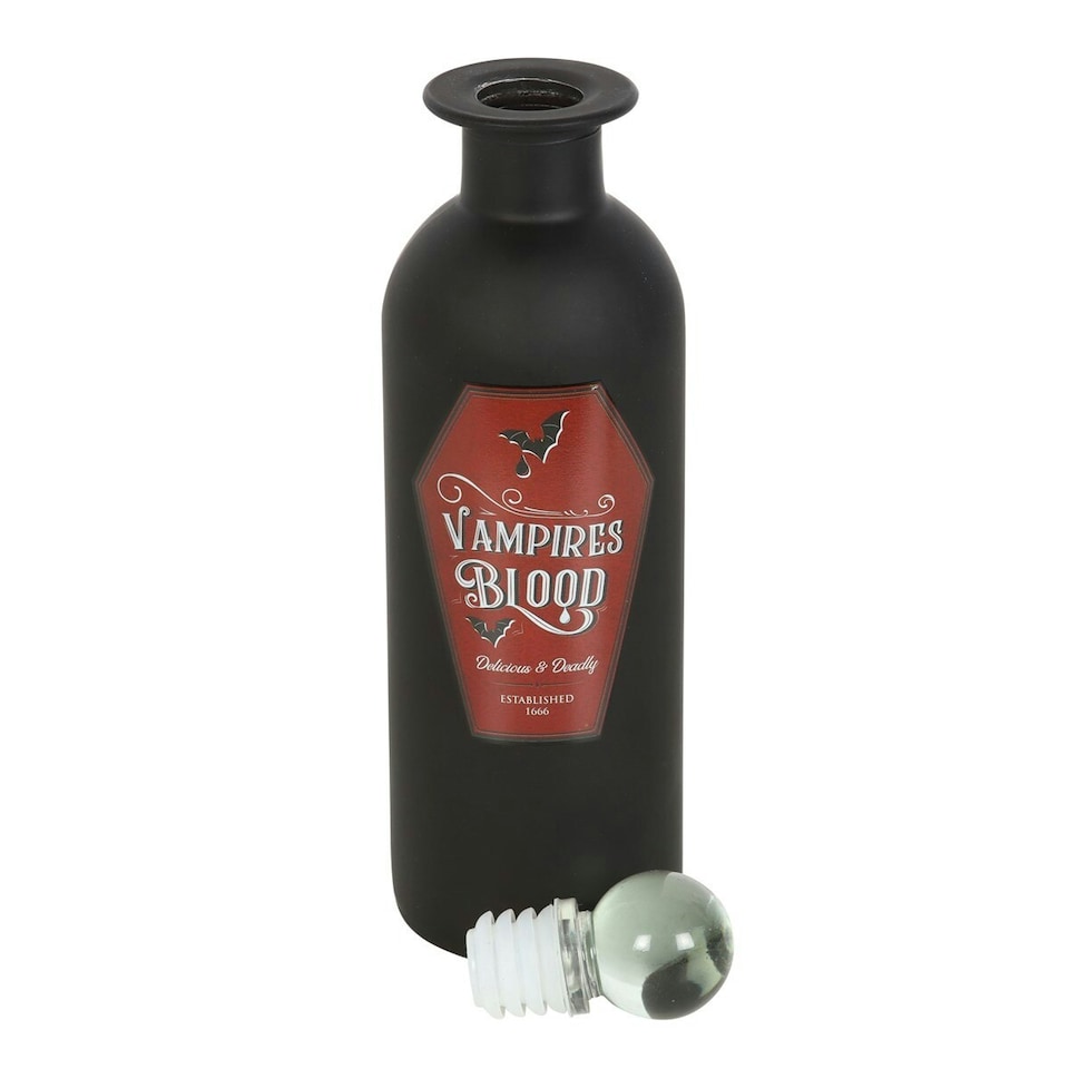 image 1 of Something Different Vampire Blood Potion Bottle Glass Decoration - Black/Red/White - One Size