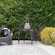 image 8 of JVL Luna Natural Bulb Shaped Willow Wood Lantern With Wooden Handle, Grey Wash