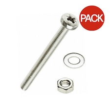 Securit Machine Screws (Pack of 10) - Silver - 50cm