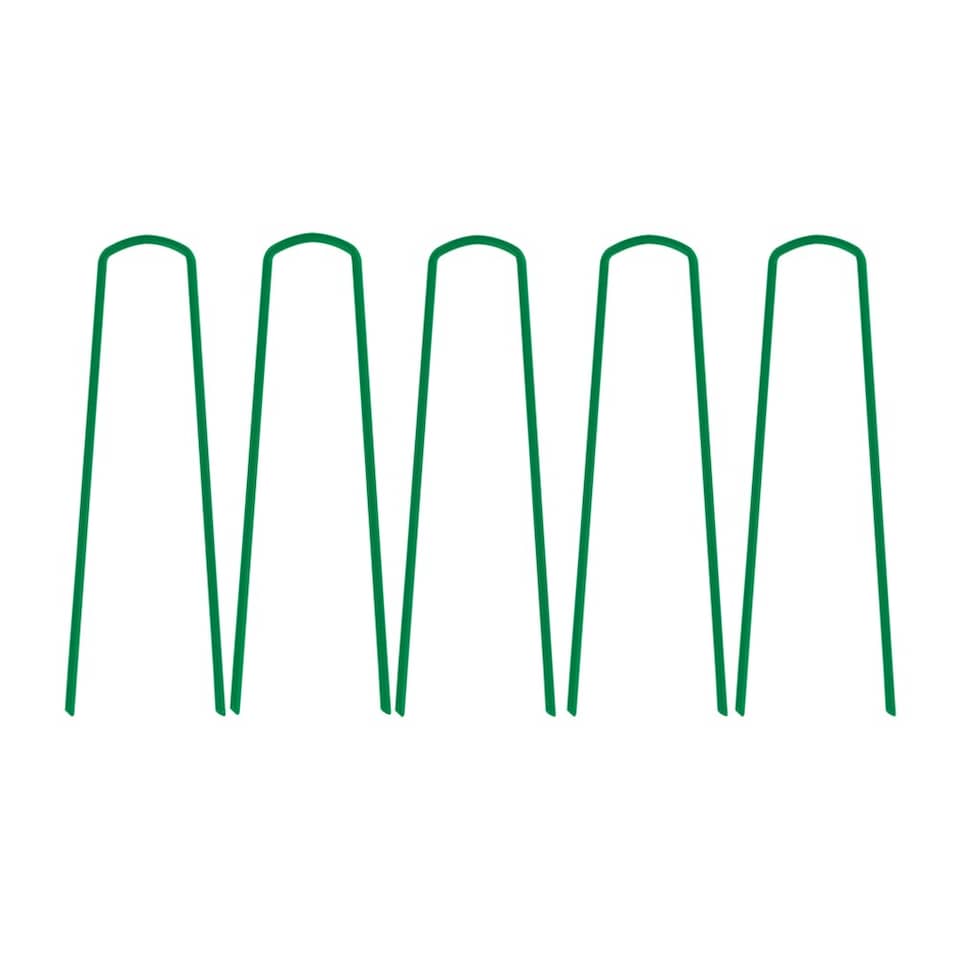 image 1 of 50 U-Shape Ground Pegs Green