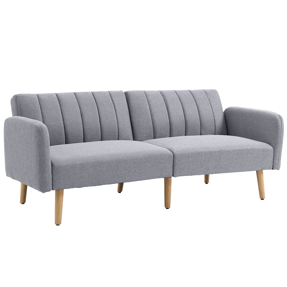 image 1 of HOMCOM 3 Seater Sofa Bed w/ Adjustable Backrest for Living Room, Guest Room 