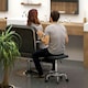 image 9 of HOMCOM PU Leather Rolling Stool, Height Adjustable Salon Chair, Black Black | Black