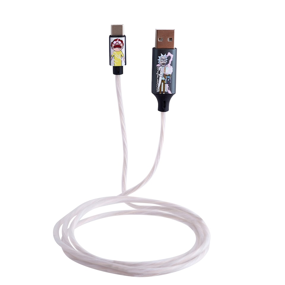image 1 of Lazerbuilt Rick & Morty Flowing LED Lightning Charging Cable