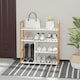 image 2 of HOMCOM 4-Tier Shoe Rack Simple Home Storage w/ Wood Frame Boot Compartment Home