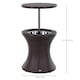 image 5 of Outsunny PE Rattan Ice Bucket Table, Height Adjustable Liftable Outdoor Drinks Cooler, 52 cm Round Garden Beer Cocktail Table with Lid for Bar, Patio, Terrace, Brown