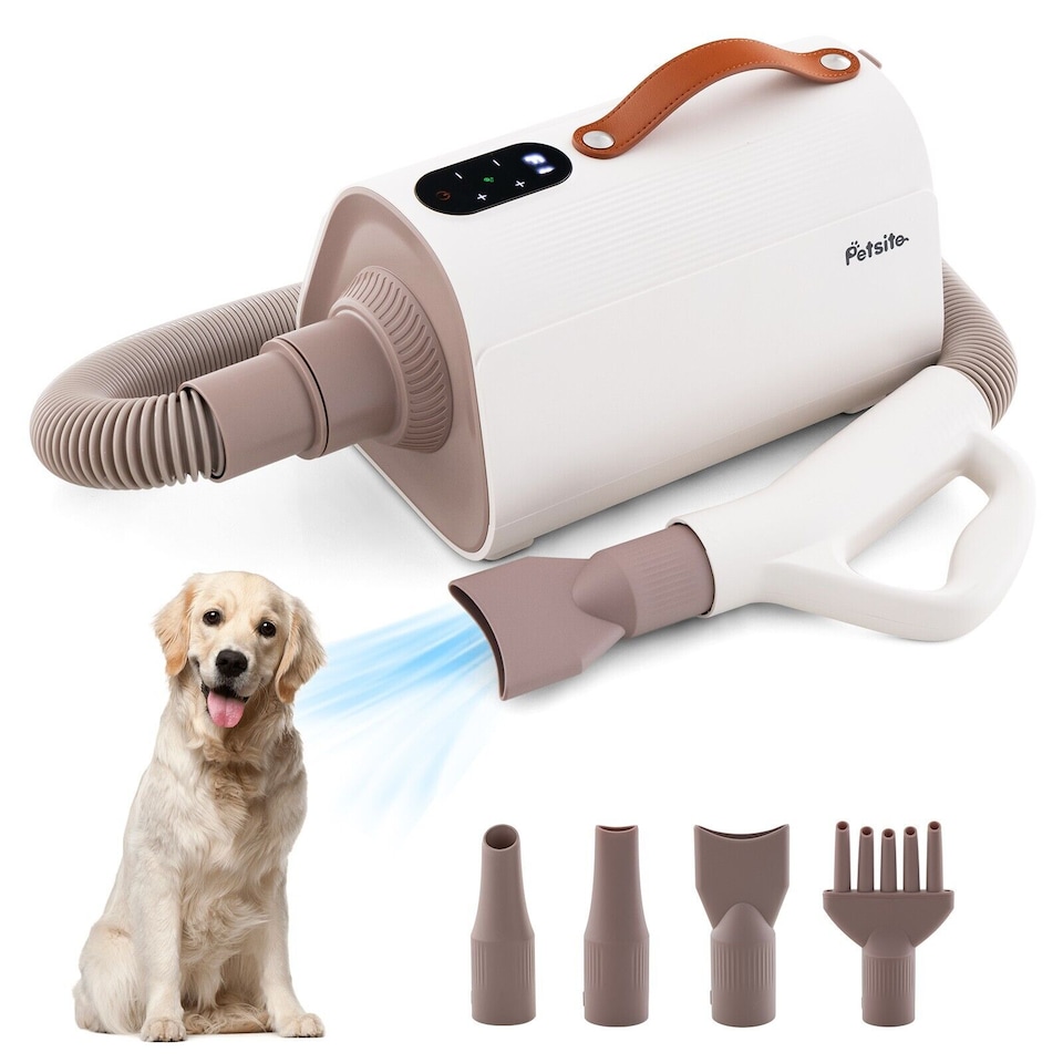 image 1 of Dog Dryer Cat Hair Blower High Velocity Pet Grooming Dryer Adjustable Temperture