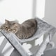 image 9 of PawHut Two Tier Plush Folding Cat Tree Tower with Scratching Post Grey