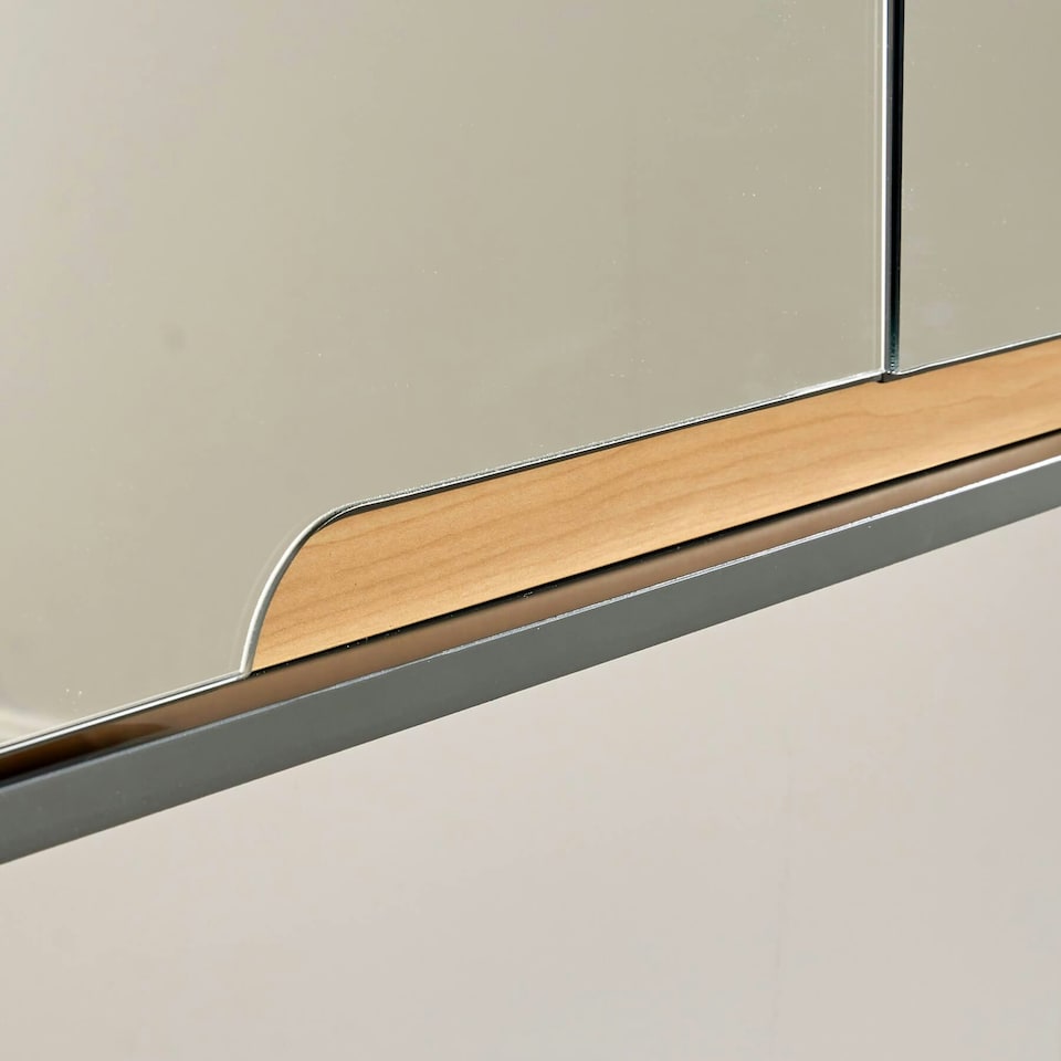 image 1 of Bathroom Cabinet Wall Mounted Mirrored Vanity Storage Organiser White