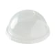 image 1 of PLA Clear Plastic Compostable Domed Smoothie Cup Lids - Pack of 50
