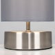 image 4 of ValueLights Francis Brushed Chrome Touch Table Lamp Grey Shade and Bulb