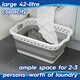 image 3 of Harbour Housewares Collapsible Laundry Basket - 42L - White/Grey | White | White/Grey
