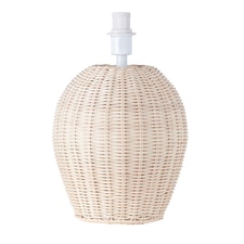 Natural Light Brown Woven Rattan Table Lamp Base with White Cable and Switch | Brown
