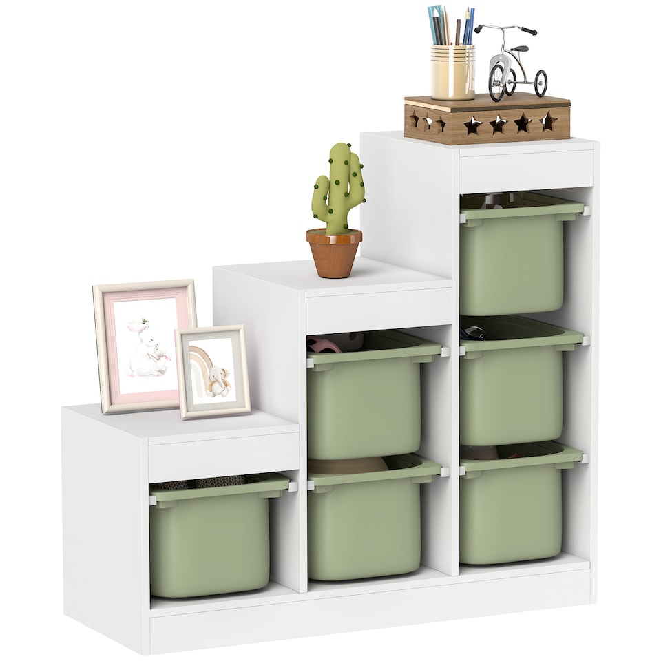 image 1 of AIYAPLAY Kids Toy Storage Unit with Removable Bins, for 3-8 Years, Green