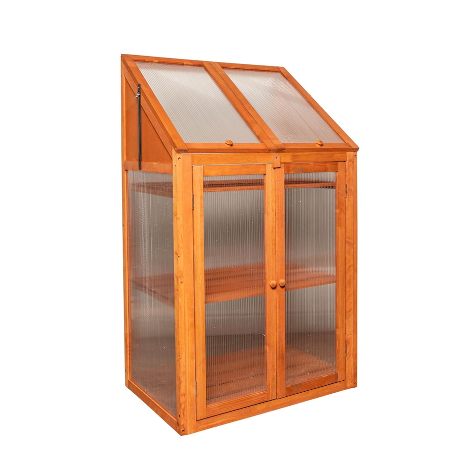 image 1 of Samuel Alexander Wooden Mini Greenhouse Cold Frame - Small Greenhouse H120 x W69 x D49cm