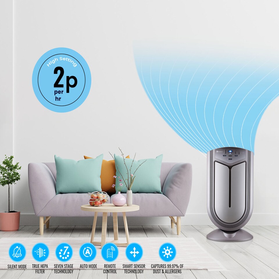 image 1 of 7 in1 Intelligent Air Purifier and Ioniser with 7 Layer Filtration System UV Light and True HEPA Filter