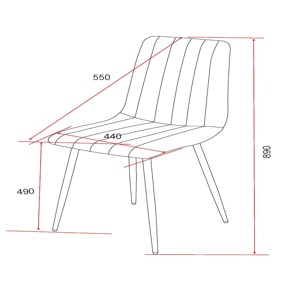 image 1 of Aspen, Straight Stitch Grey Dining Chair, Black Tapered Legs (Pair) Grey