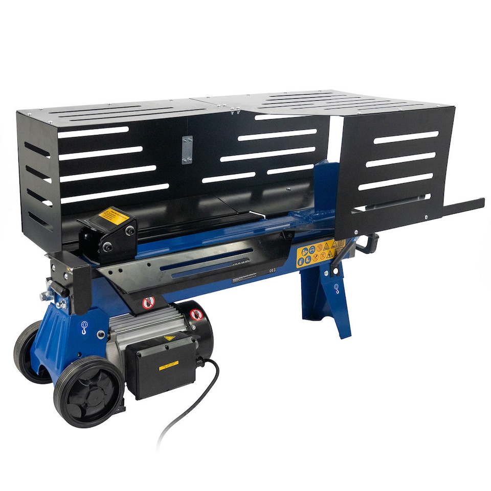 image 1 of Hyundai 7 Tonne Horizontal Electric Log Splitter with Hydraulic Ram, Steel Protection Cage 520mm Length Wood Chopper HYLS7000HE