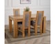 image 4 of Kuba 150 x 85 cm Chunky Medium Oak Dining Table and 4 Stanford Chairs | Brown | Brown