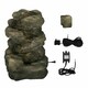 image 1 of Primrose 4 Tier Rock Falls Patio Garden Water Feature with LED Lights 54cm