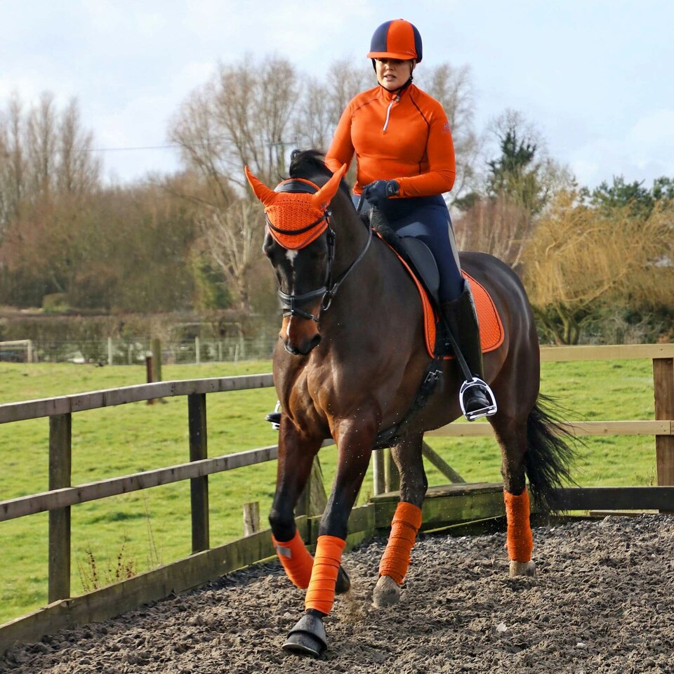 image 1 of Hy Sport Active Luxury Horse Bandages (Pack of 4) - Terracotta Orange - Cob/Full