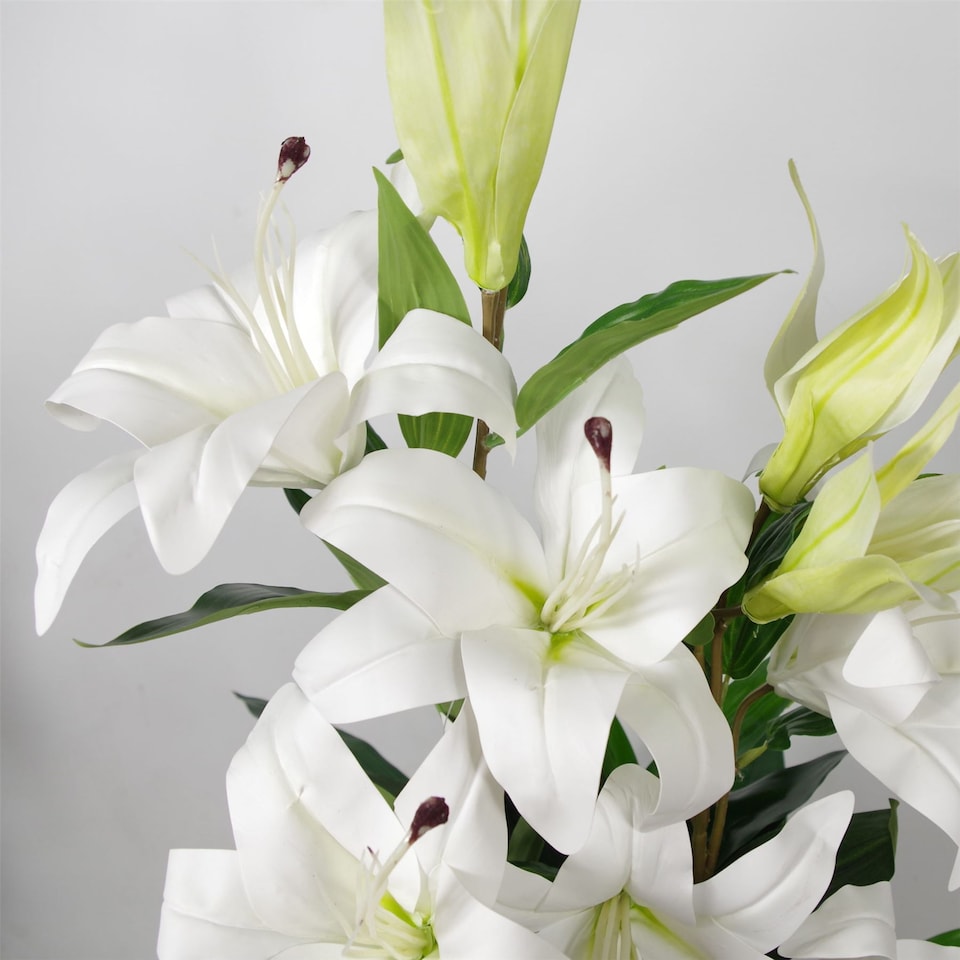 image 1 of 90cm (3ft) Artificial Lily Stargazer Style Lillies Plant Large Flowers Pink
