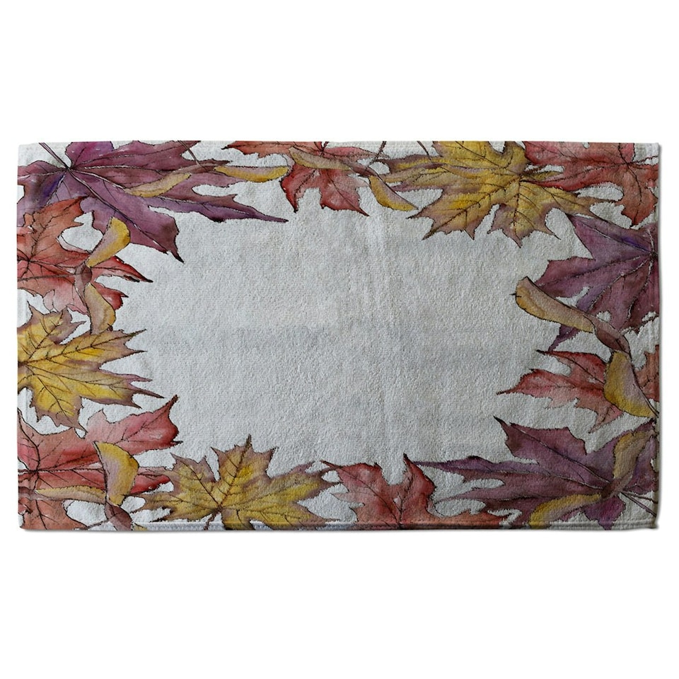 image 1 of Gold & Purple Leaves (Kitchen Towel)