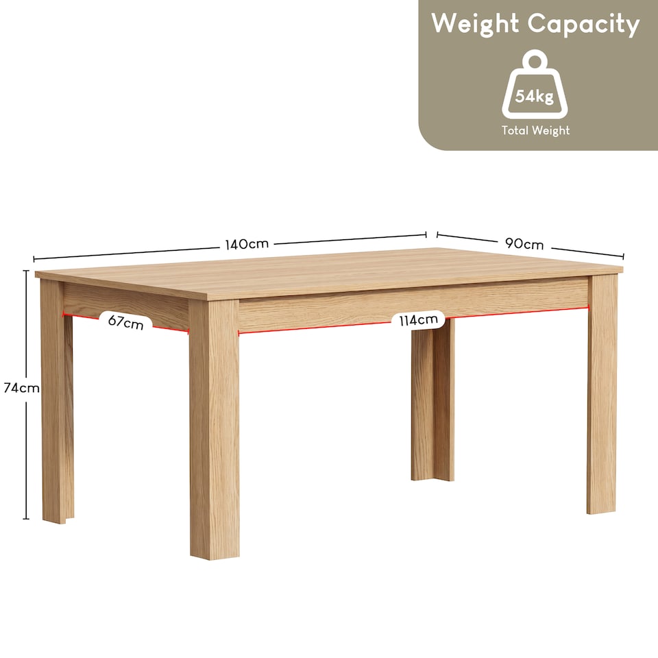 image 1 of Vida Designs Medina 6 Seater Large Family Dining Room Table - Oak