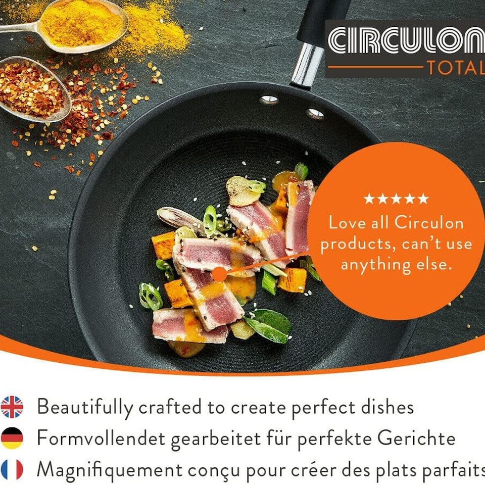 image 1 of Circulon Total Hard Anodised Non Stick 4 Piece Cookware Set - Black