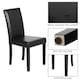 image 4 of Yaheetech Set of 4 Fabric Upholstered Dining Chairs with Solid Wood Legs Black