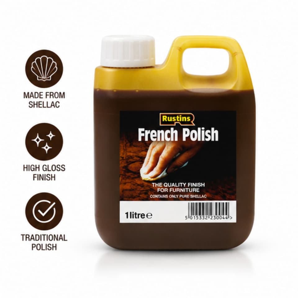 image 1 of Rustins French Polish Pure Shellac Quality Finish for Furniture 1L | Clear | 1l | 1