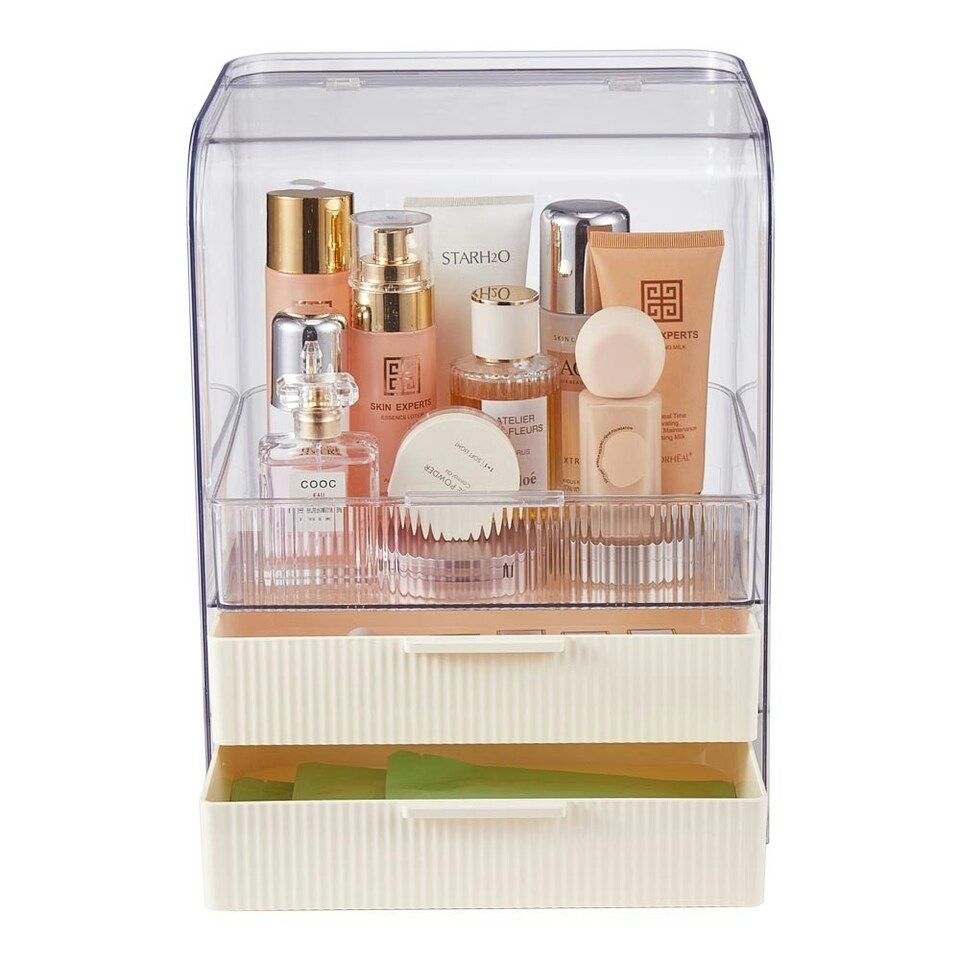 image 1 of Living and Home 3-Tier Transparent Cosmetics Storage Organizer