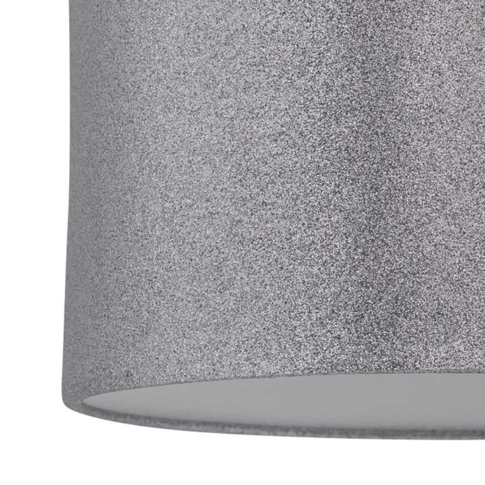 image 1 of Chrome Stick Table Lamp with Grey Glitter Shade | Chrome | Grey | Medium | 1