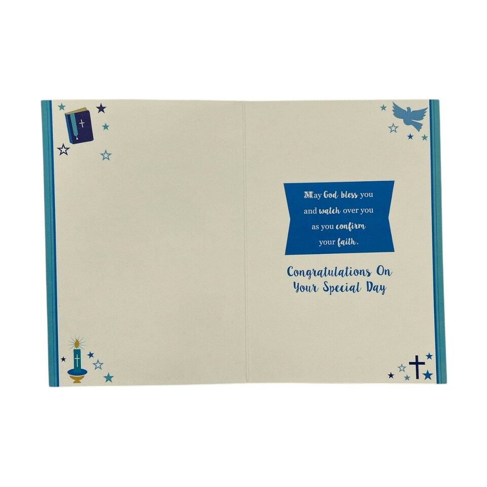 image 1 of For Godson On Your Confirmation Bold Lettering Design Religious Greeting Card