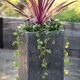 image 2 of Primrose Poly Terrazzo Stone Large Grey Tall Cube Patio Planter 79cm