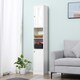 image 3 of kleankin Bathroom Floor Storage Cabinet with Mirror and Shelves Tallboy Unit