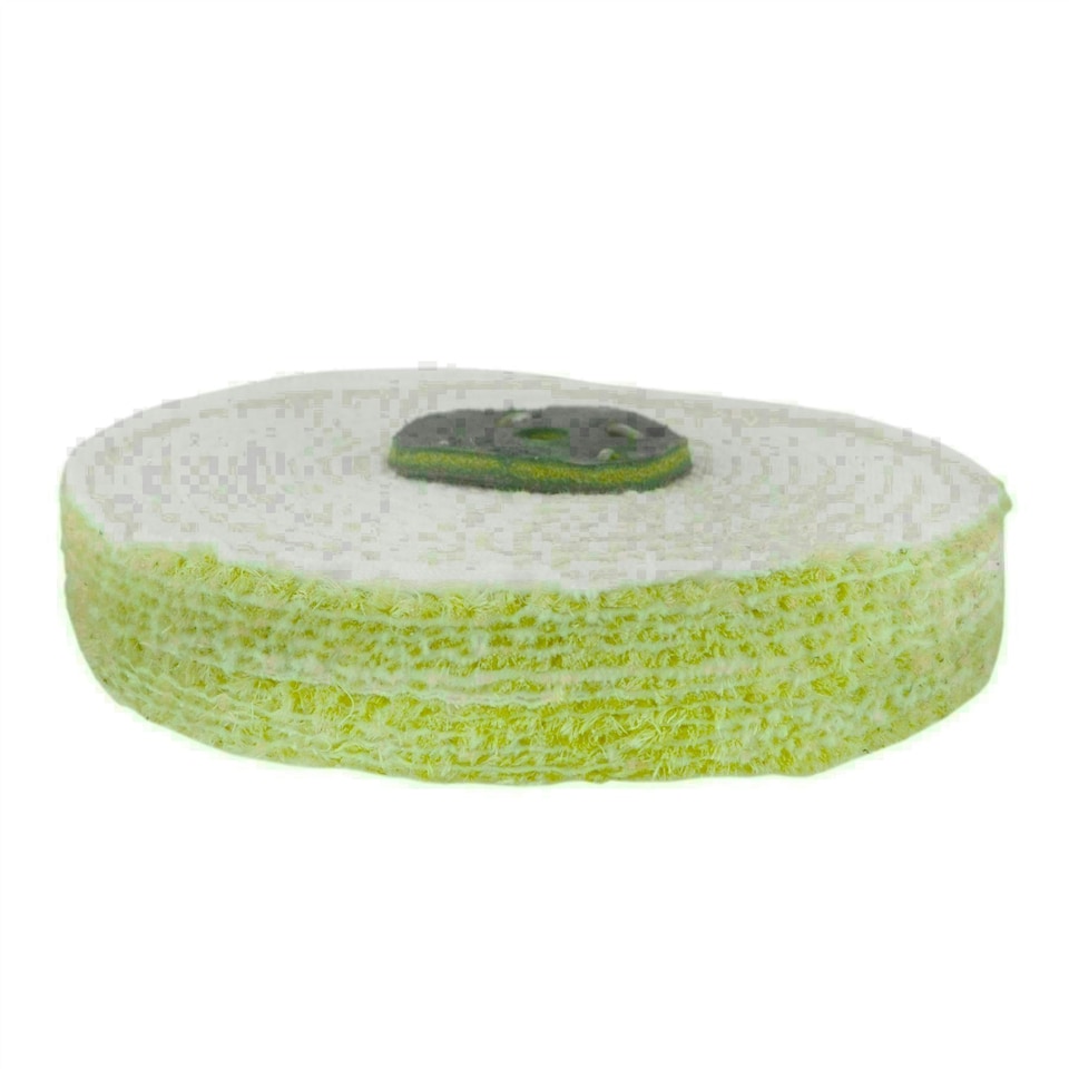 image 1 of Coarse Sisal Fast Cut Buffing Polishing Mop 6" x 1" 2 Row With Compound 250g