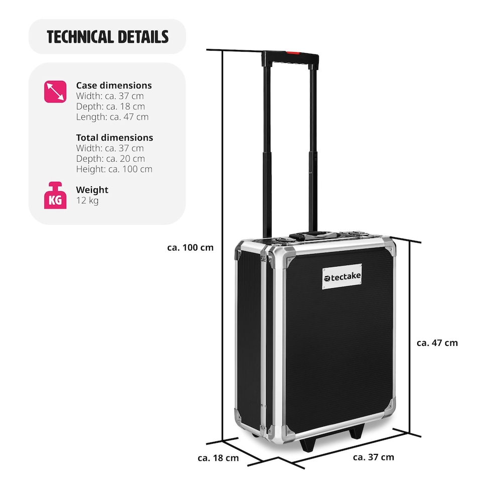 image 1 of Tool Box - 1200 piece tool set, clear arrangement on 4 levels, with wheels Black