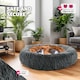 image 4 of Dog Bed Maja - round with long plush, thick padding with raised edge, washable and non-slip | Grey | grey | L | 1