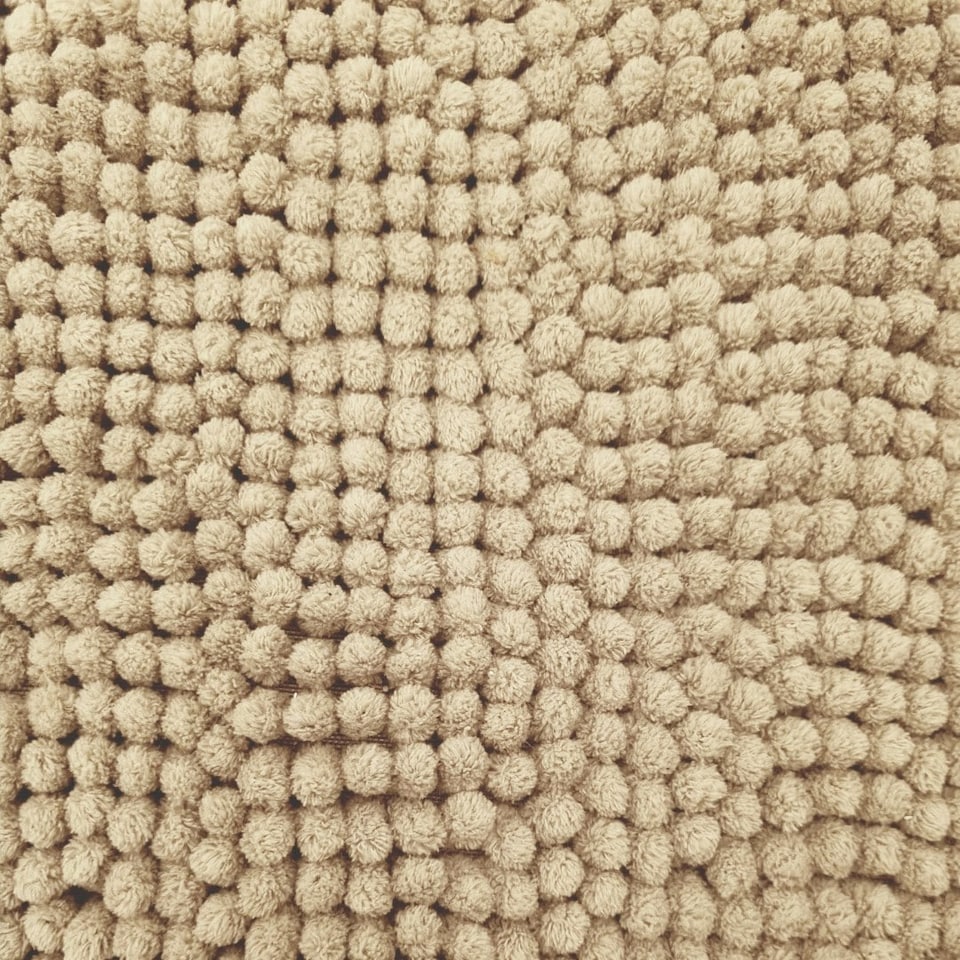 image 1 of Chenille Bobble Bath Mat Non-Slip 50 x 80cm - Beige