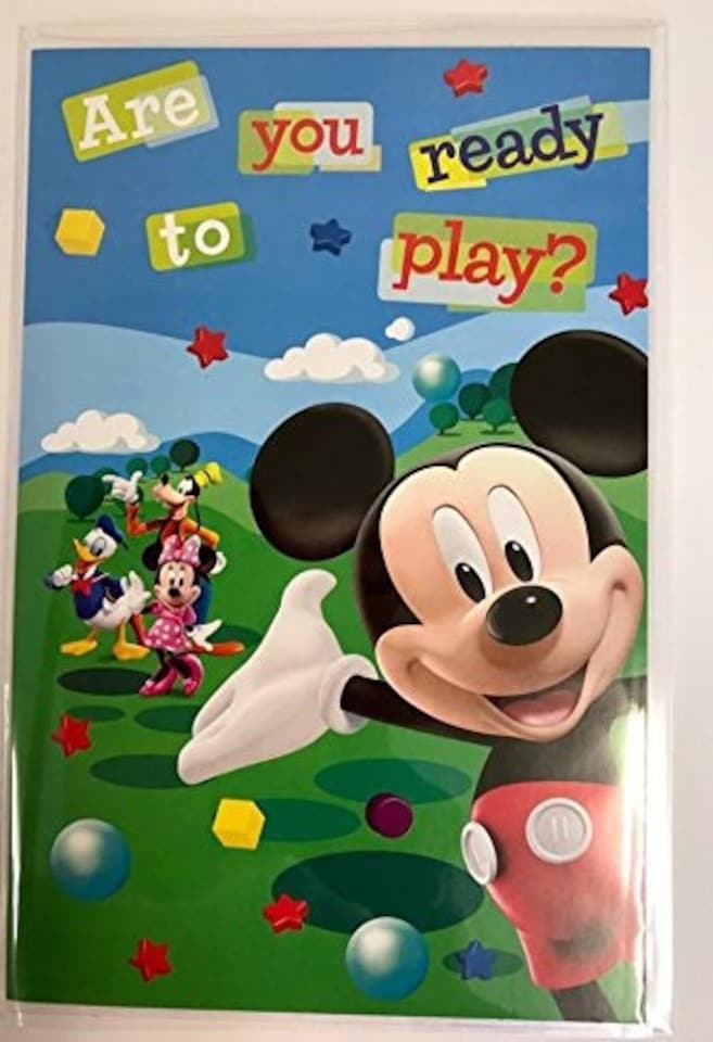 image 1 of Mickey Mouse and Friends Magical Stars Birthday Card - Ready To Play