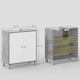 image 7 of kleankin Bathroom Under Sink Cabinet with Adjustable Shelf, White, Grey | White | White, Grey | 60x30x60