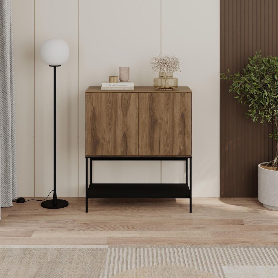image 1 of Decortie Amira Compact Sideboard 80cm Whiskey Oak
