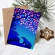 image 3 of Greeting Card Polar Bear Colourful Fairy Lights Tree at Night Blank For Him Or Her Art Xmas Christmas Card