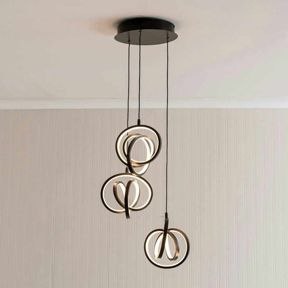 image 1 of ValueLights Infinity Black Loop Cluster Integrated LED Ceiling Light Black