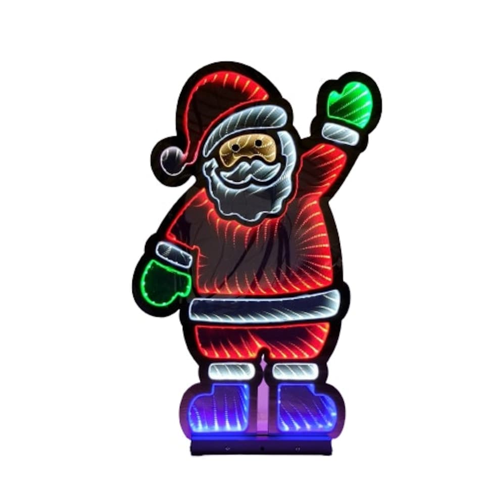 image 1 of 56cm LED Infinity Christmas Light Standing Santa Decoration with Metal Base