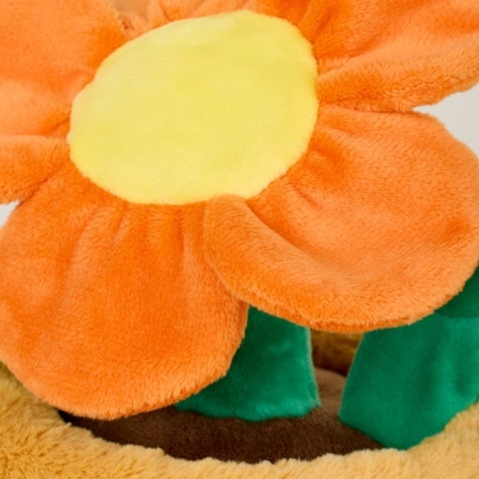 image 1 of Warmies Plush Orange Flower Pot Microwavable LARGE