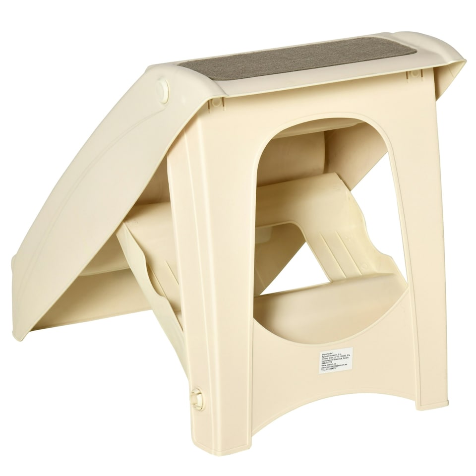 image 1 of PawHut Four-Step Foldable Pet Stairs w/ Non-Slip Mats, for S, XS Dogs - Beige