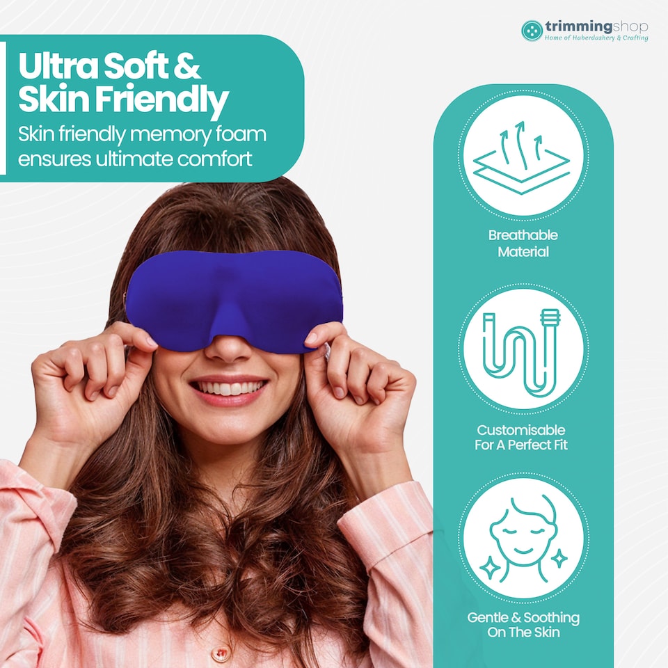 image 1 of 3D Sleep Eye Mask with Adjustable Strap Luxury Blindfold Sleep Mask
