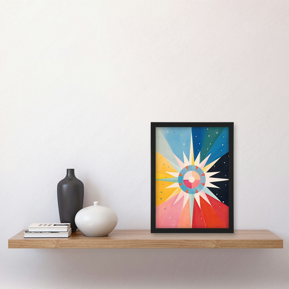image 1 of Star Tarot Hilma Af Klimt Style Home Decor Black Framed Wall Art Print A4