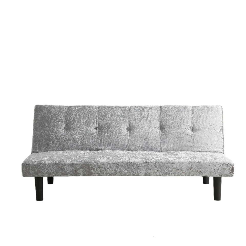 image 1 of Crush Velvet Clic Clac Sofa Bed In Silver